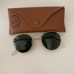 Ray Ban Round Metal Gold Frame Green Classic